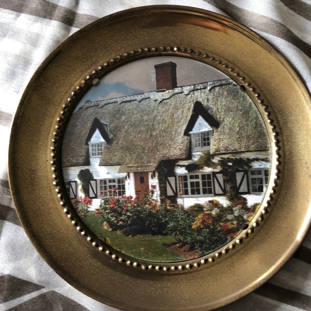 Antique Brass‎ foil art pics. Early 1900’s. Set of 4. Made in England. See pics.